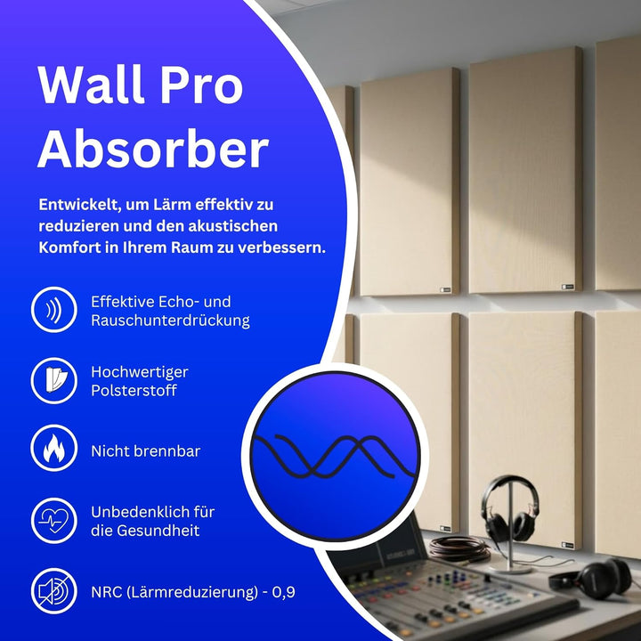 Bluetone Acoustics Wall Panel Pro - Professionel Schallabsorber - Akustikpaneele zur Verbesserung de