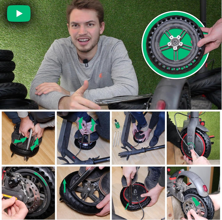 MOOVMOOV Vollgummireifen 8.5 Zoll für Elektroroller - Pannensicherer escooter Reifen 8,5 Zoll (8 1/2