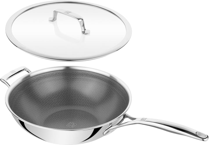 ZWILLING Peak Wok 30 cm mit Glasdeckel, CERAFORCE HyCoat, 18/10 Edelstahl