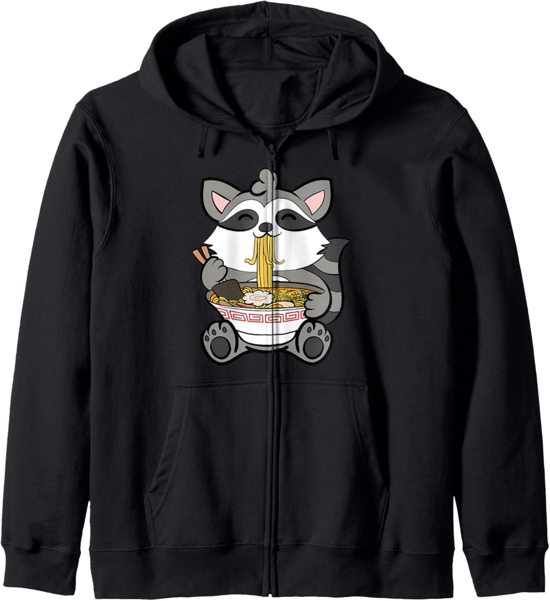 Waschbär Anime Manga Kawaii Japan Ramen Nudelsuppe Koch Kapuzenjacke