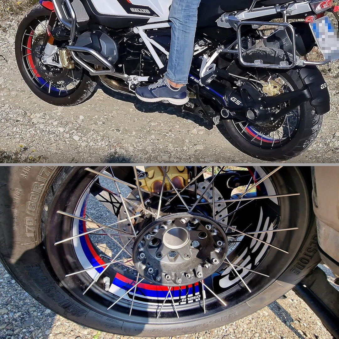 Resin Bike Aufkleber für Motorrad Kompatibel mit Bmw R 1250 GS Adventure Rallye 2022. Felgenschutz 1