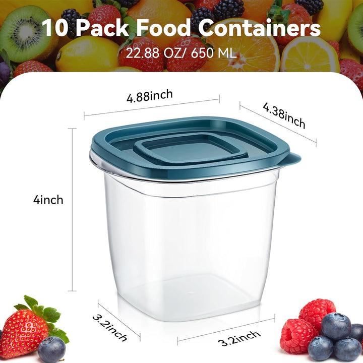 EFISH 10PCS Rechteck Kunststoff Portion Box Sets mit Deckel.Food Aufbewahrungsbox, Behälter Sets, Le
