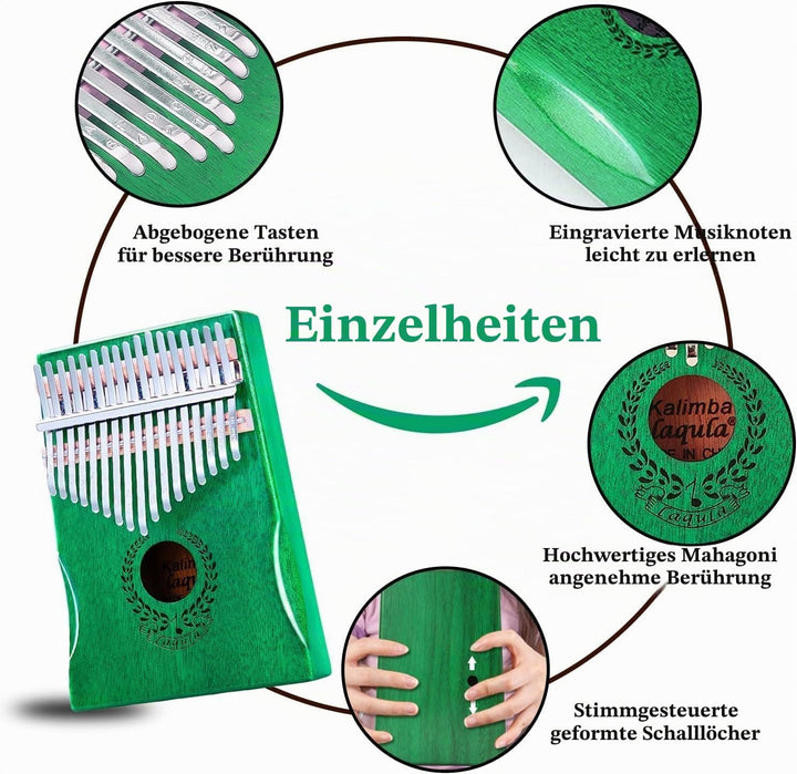 Kalimba 17 Schlüssel Daumenklavier - Tragbares Mbira Sanza Finger Piano Professionelles Musikinstrum