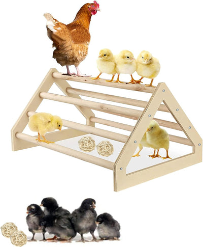 Allazone Hühnersitzstange aus Holz Sitzstange Huhn Sitzstangen mit 10 Stück Rattankugeln für Hühner
