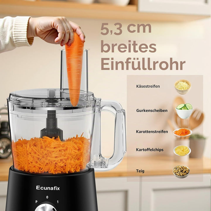 Küchenmaschine & Zerkleinerer 1500 W, 2,5L, Food Processor mit 2L Standmixer, 200ML Kaffeemühle für