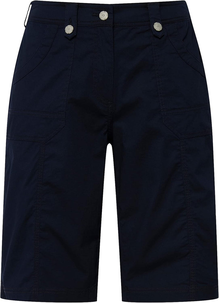Ulla Popken Damen grosse Grössen Übergrössen Plus Size Cargo-Bermuda, Komfortbund, 4-Pocket-Schnitt