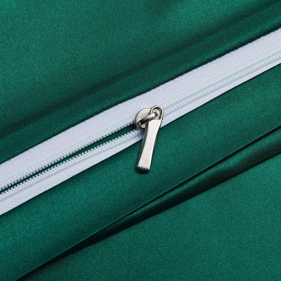 Boqingzhu Satin Bettwäsche 200×200cm Grün Dunkelgrün Uni Einfarbig Glatt Glänzend Luxus Seide Bettwä