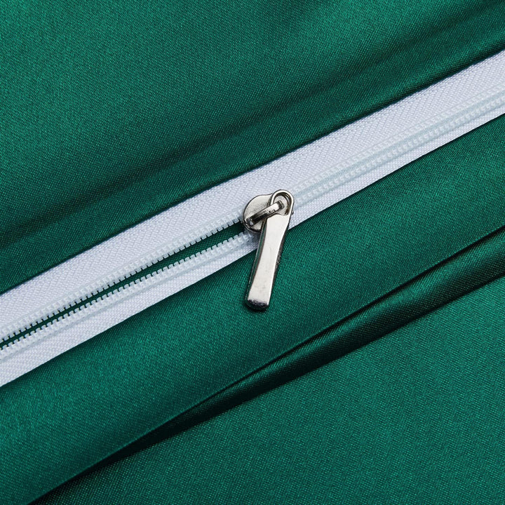 Boqingzhu Satin Bettwäsche 200×200cm Grün Dunkelgrün Uni Einfarbig Glatt Glänzend Luxus Seide Bettwä