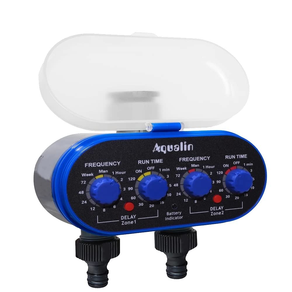 Aqualin Gartenbewässerungscomputer mit Zwei Ausgängen Bewässerungstimer Bewässerungstimer 21032A-Reg