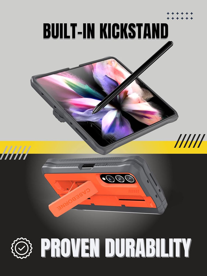CaseBorne V Kompatibel mit Samsung Galaxy Z Fold 4 Case - Vollschutzhülle mit Semi-Auto Scharnier-Co