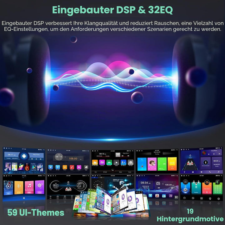 Hikity 8 Core/6+128G Android 15 Autoradio für VW Golf 5 6 Tiguan Caddy Polo Touran mit Wireless CarP