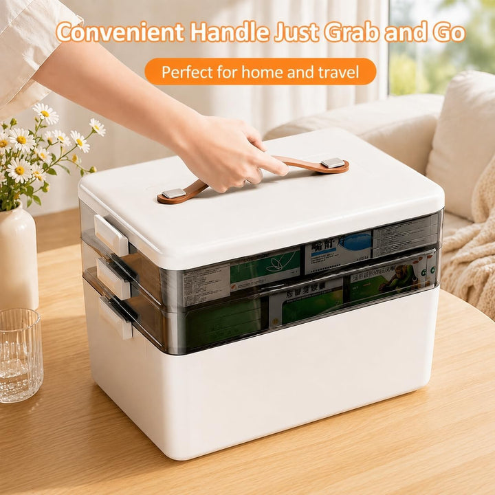 SOONHUA Regal Medikamenten Aufbewahrung, 3-stufiger medikamenten organizer, Aufbewahrungsboxen mit D
