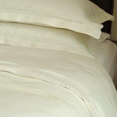 LinenMe Bettbezug Grauweiss mit Hohlsaum, Weiss, 135 x 210 cm, 135 x 210 cm