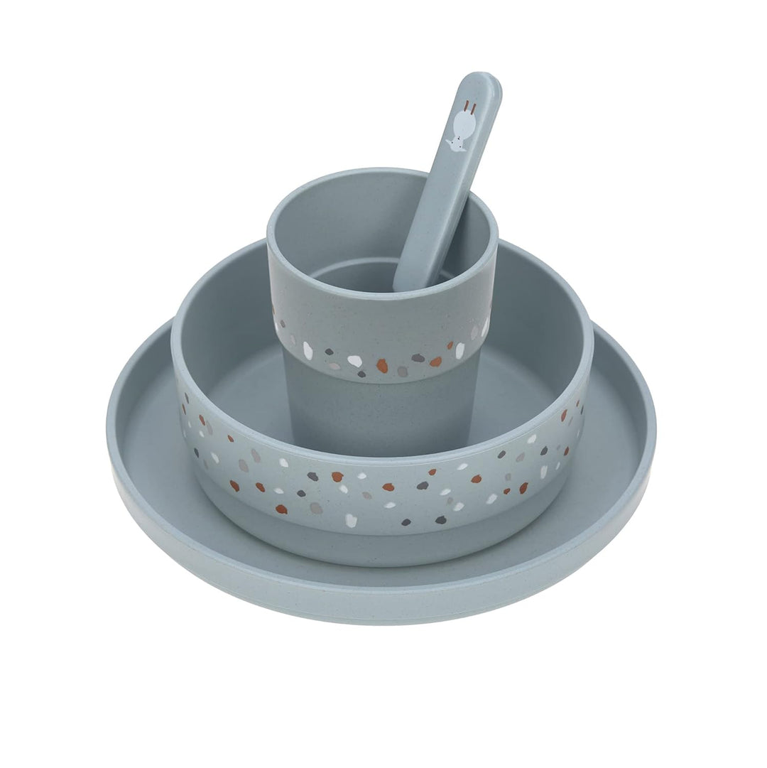 LÄSSIG Kindergeschirr Set (Teller, Becher, Schälchen, Löffel) ohne , BPA-frei, für Spülmaschine und