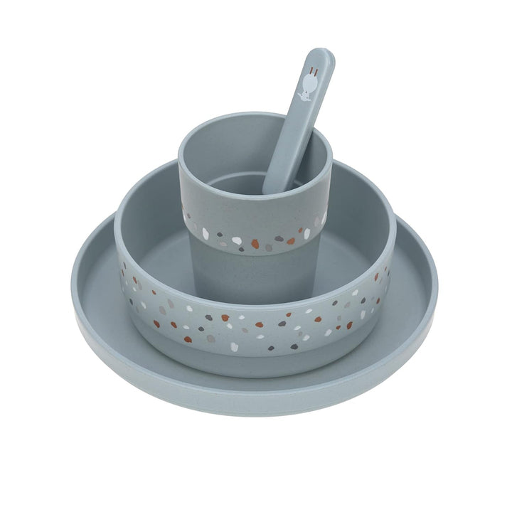 LÄSSIG Kindergeschirr Set (Teller, Becher, Schälchen, Löffel) ohne , BPA-frei, für Spülmaschine und