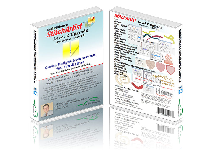 Embrilliance StitchArtist Upgrade Level 1 auf Level 2 Digitizing-Sticksoftware für Mac & PC