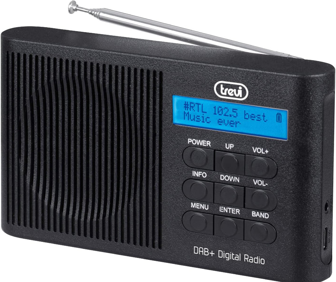 Trevi DAB 7F91 R Tragbares DAB/DAB+ und FM Radio mit Speicherstationen, Uhr mit 2 programmierbaren W