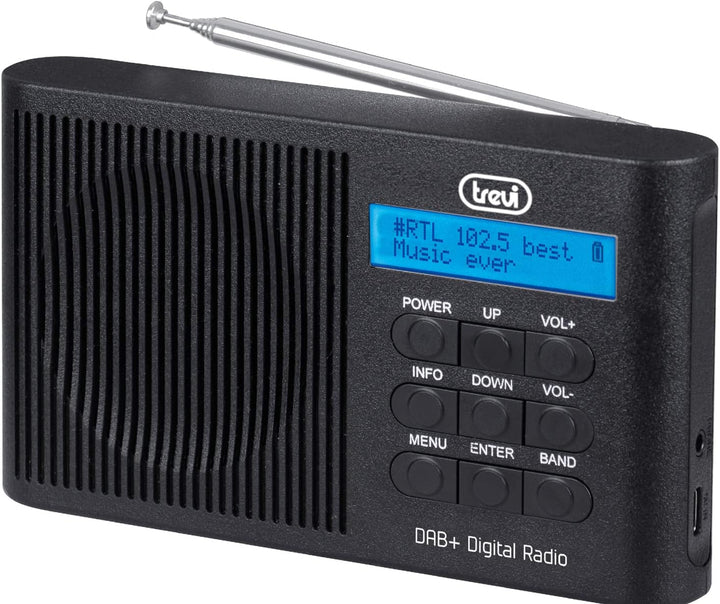 Trevi DAB 7F91 R Tragbares DAB/DAB+ und FM Radio mit Speicherstationen, Uhr mit 2 programmierbaren W