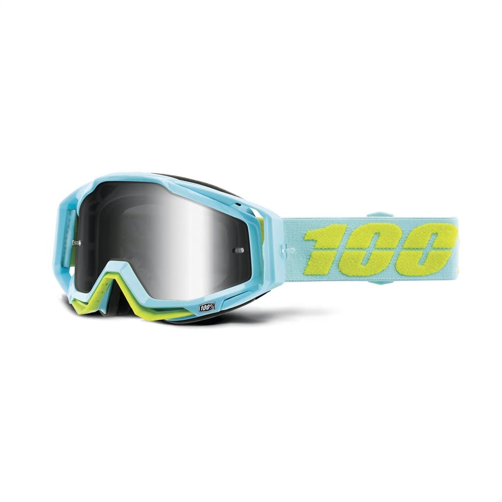 100% Racecraft Goggle Pinacles,Erwachsene, Spiegel Silber Linse Silber/Hellblau, Silber/Hellblau