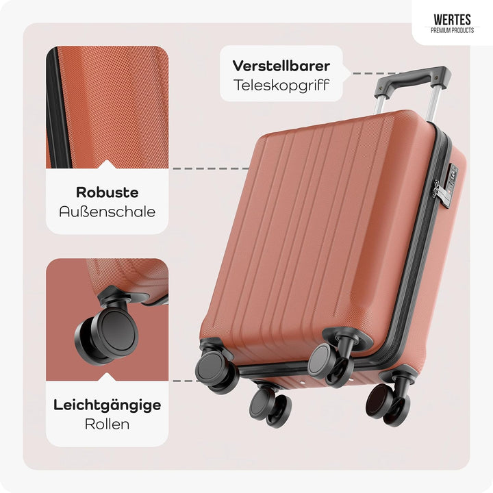 Handgepäck Koffer 55x40x20cm - 36L - TSA Schloss - Kabinenkoffer mit Dopperollen, Reisekoffer, Handg