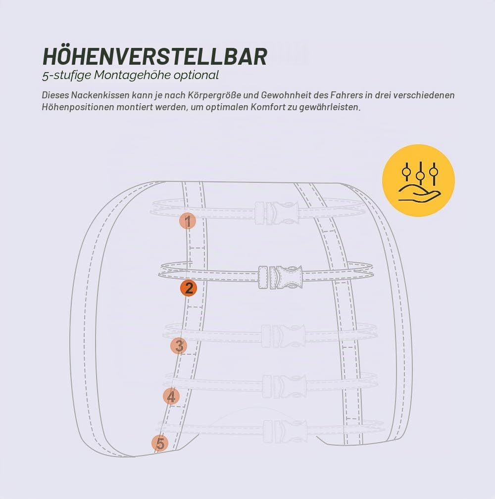 EASY EAGLE Auto Nackenkissen aus Wildleder und Memory-Schaum, Nackenkissen mit Abnehmbarem Befestigu