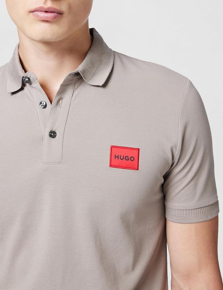 HUGO Herren Dereso222 Slim-Fit Poloshirt aus Baumwoll-Piqué mit Logo-Label S Light/Pastel Brown 237,