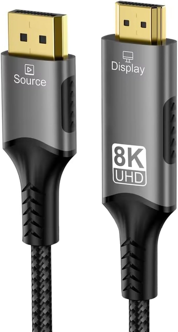 PremiumCord 8K Kabel DisplayPort 1.4 auf HDMI 2.1, Stecker auf Stecker, Auflösung 8K@60Hz,4K@144Hz,
