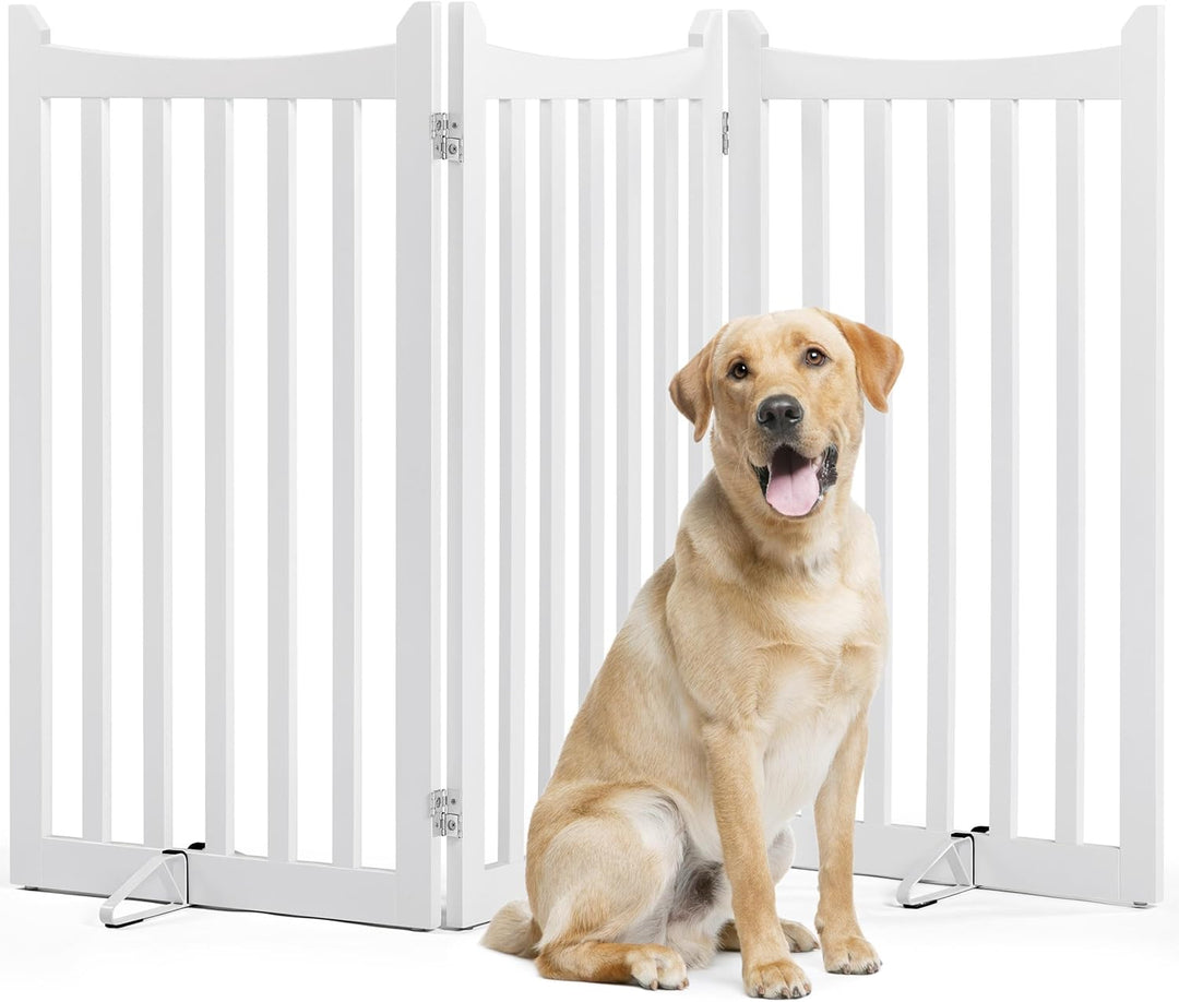 Yaheetech Absperrgitter Hund Schutzgitter, HxB: 90,5 x 151,5 cm, kaminschutzgitter mit 2 Stützfüssen