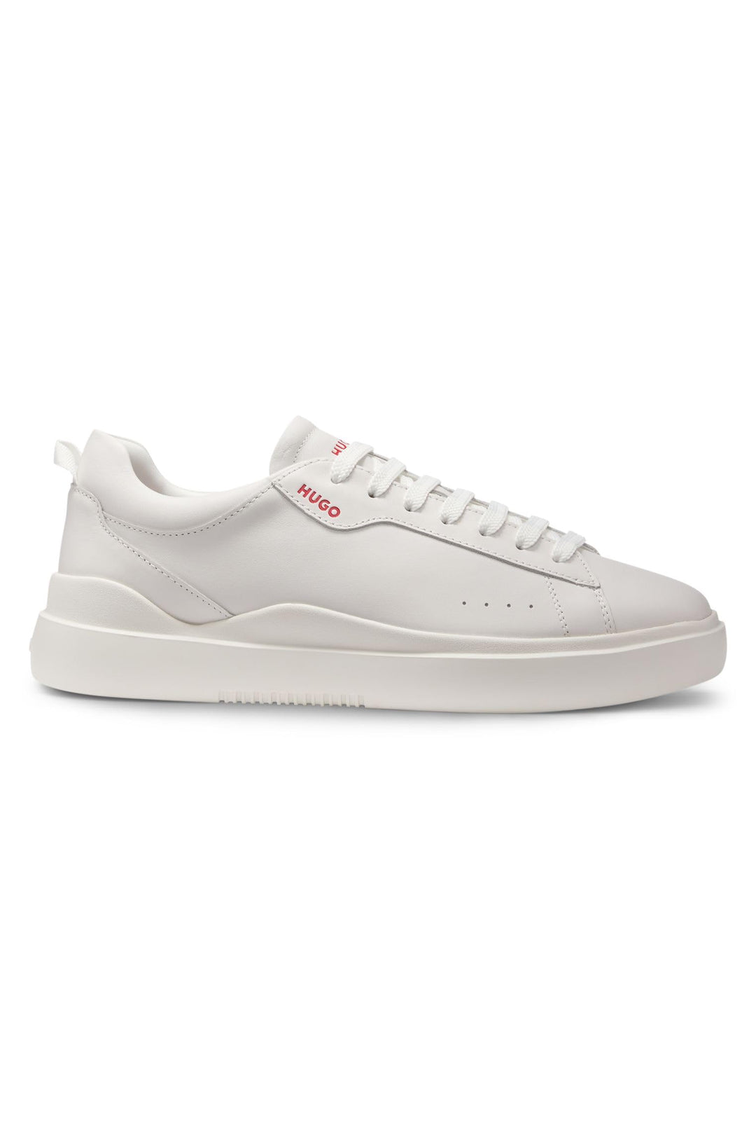 HUGO Herren Blake Tenn Sneakers aus Glattleder mit Cupsohlen Grösse 39 EU Weiss, 39 EU Weiss