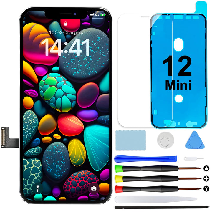 Display für iPhone 12 Mini 5,4'' Full HD Retina LCD mit 3D Touch Digitizer, Ersatzteilset inklusive