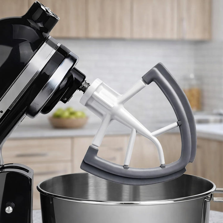 Flex Edge Schlägel für KitchenAid 4.5-5QT, Lebensmittelechter Flachrührer mit Silikon-Kanten & 2 Kab