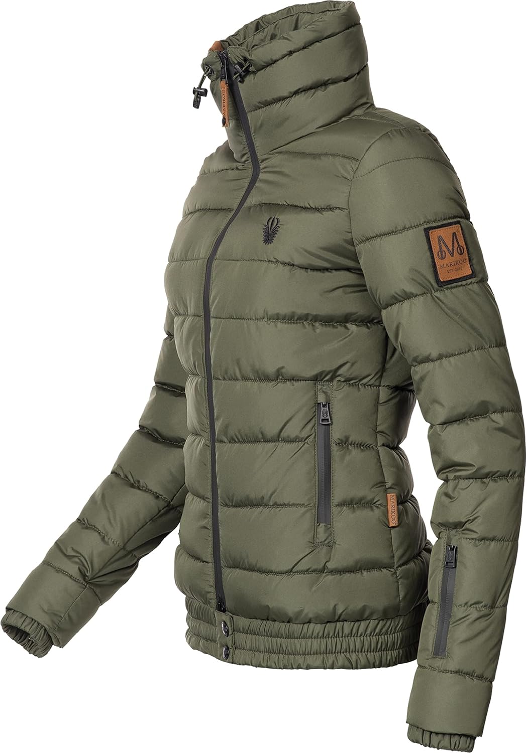 MARIKOO Damen Winter Steppjacke Poison XS-XL XS Forest Green, XS Forest Green
