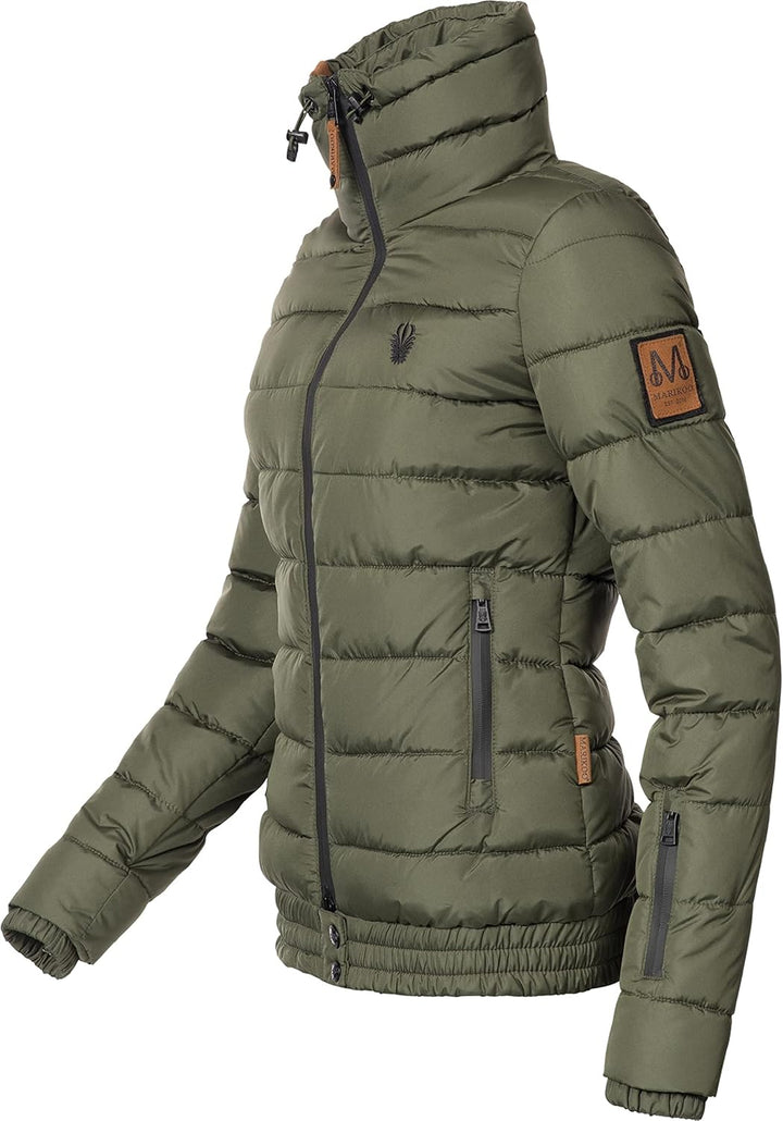 MARIKOO Damen Winter Steppjacke Poison XS-XL XS Forest Green, XS Forest Green