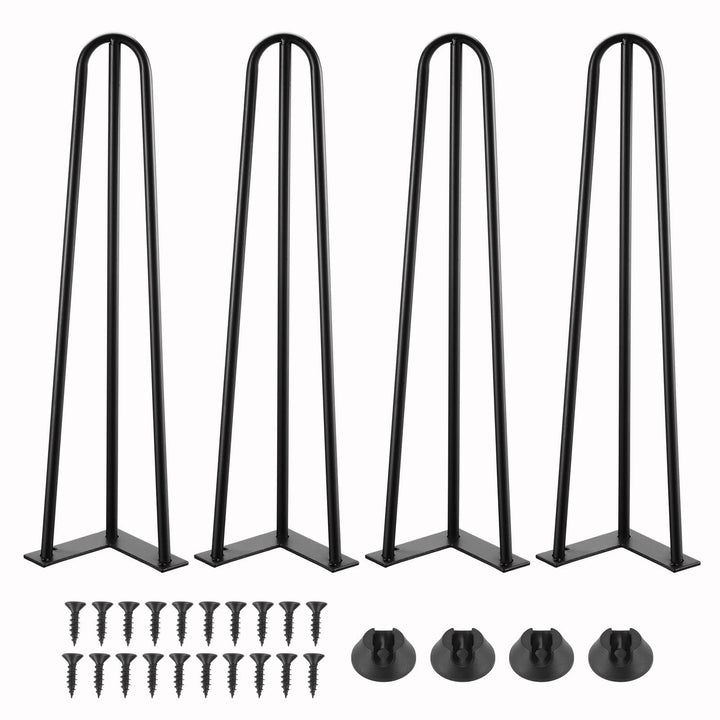Moendergo 4er Tischbeine 3 Stangen Hairpin Tischbeine Haarnadelbeine Möbelfüsse für Esstisch Couchti