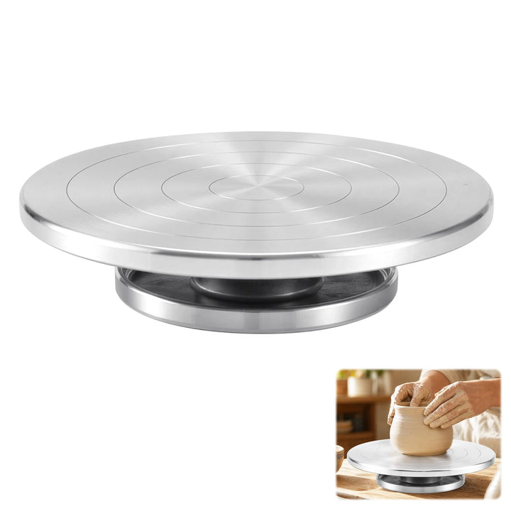 DASIAUTOEM Drehbare Töpferscheibe, 20CM Drehscheibe Töpfern Manuell Skulptur Töpferscheibe, Aluminiu