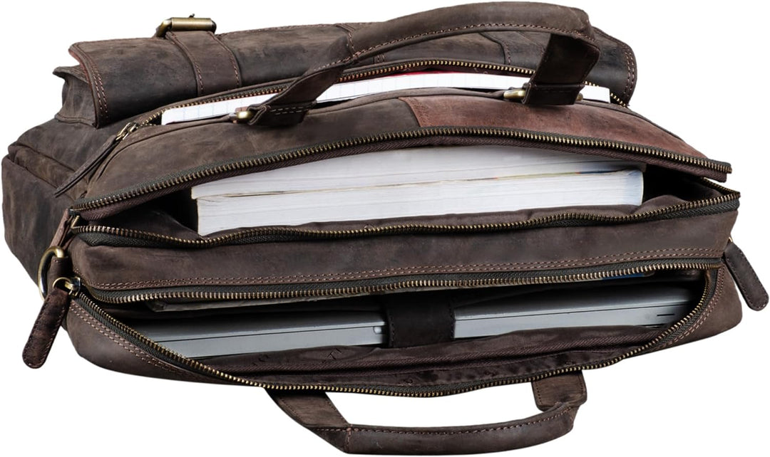 STILORD 'Alvaro' Vintage Businesstasche Echtes Leder Laptoptasche 15,6 Zoll Aktentasche Grosse Umhän