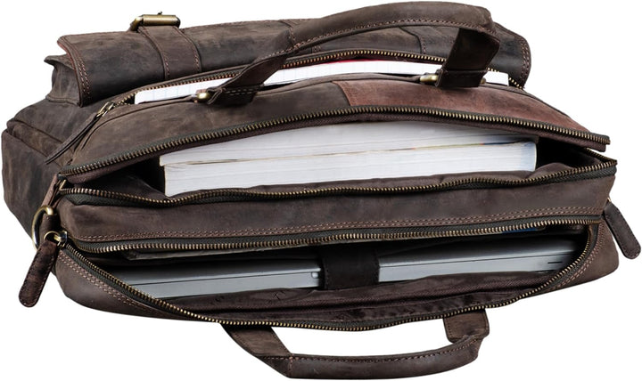 STILORD 'Alvaro' Vintage Businesstasche Echtes Leder Laptoptasche 15,6 Zoll Aktentasche Grosse Umhän