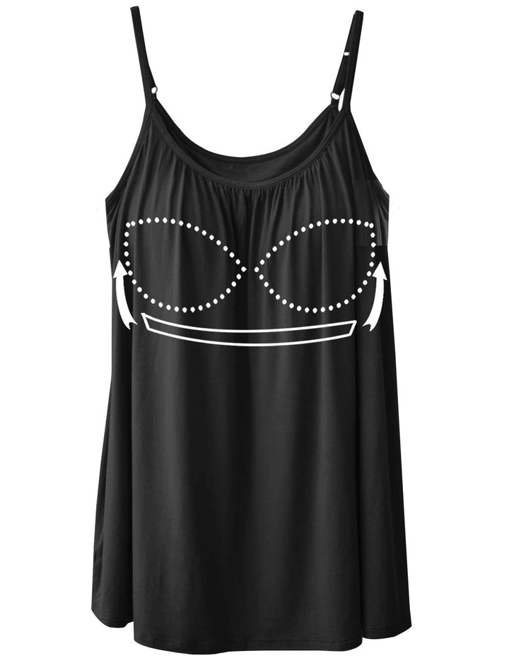 STARBILD Damen Top Mit Unterhemd BH-Hemd Basic Tank Tops U-Ausschnitt Oberteile Bequeme Frauen Shirt