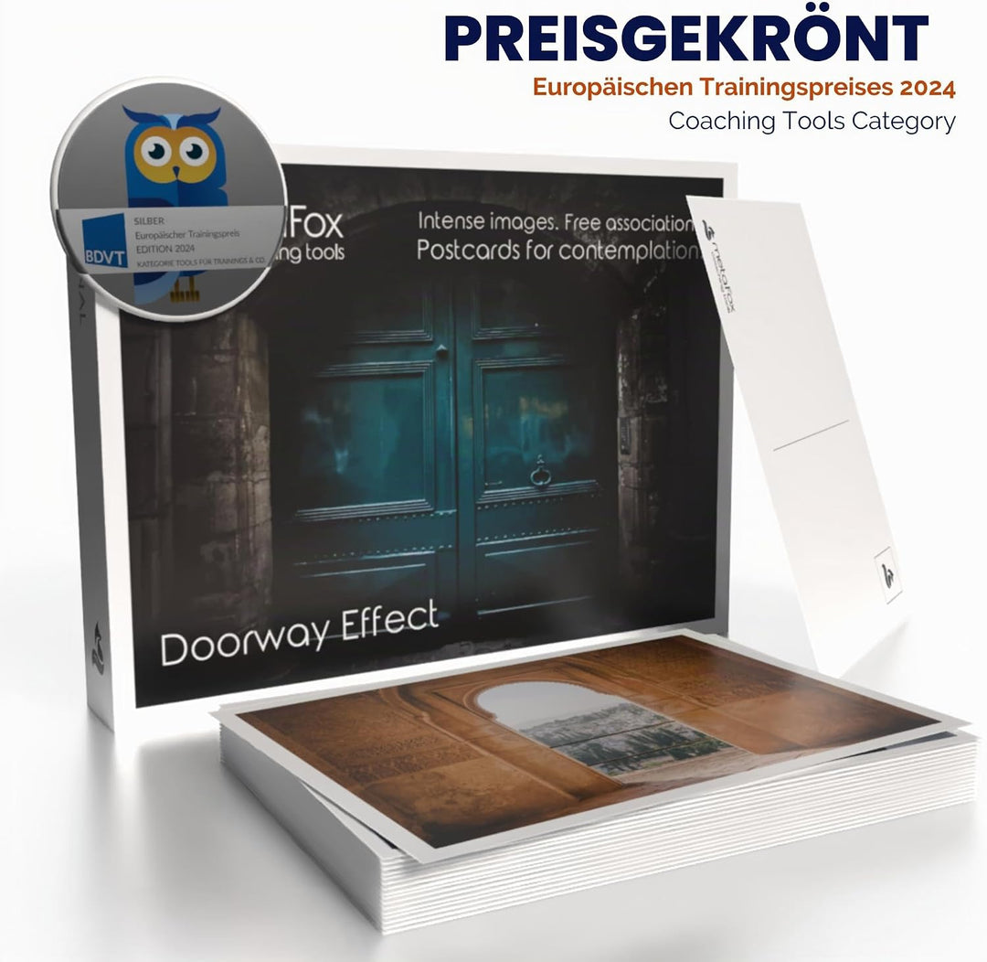 metaFox Coaching Postkarten | Doorway Effect | 52 hochwertige Karten für bedeutsame Gespräche und Be