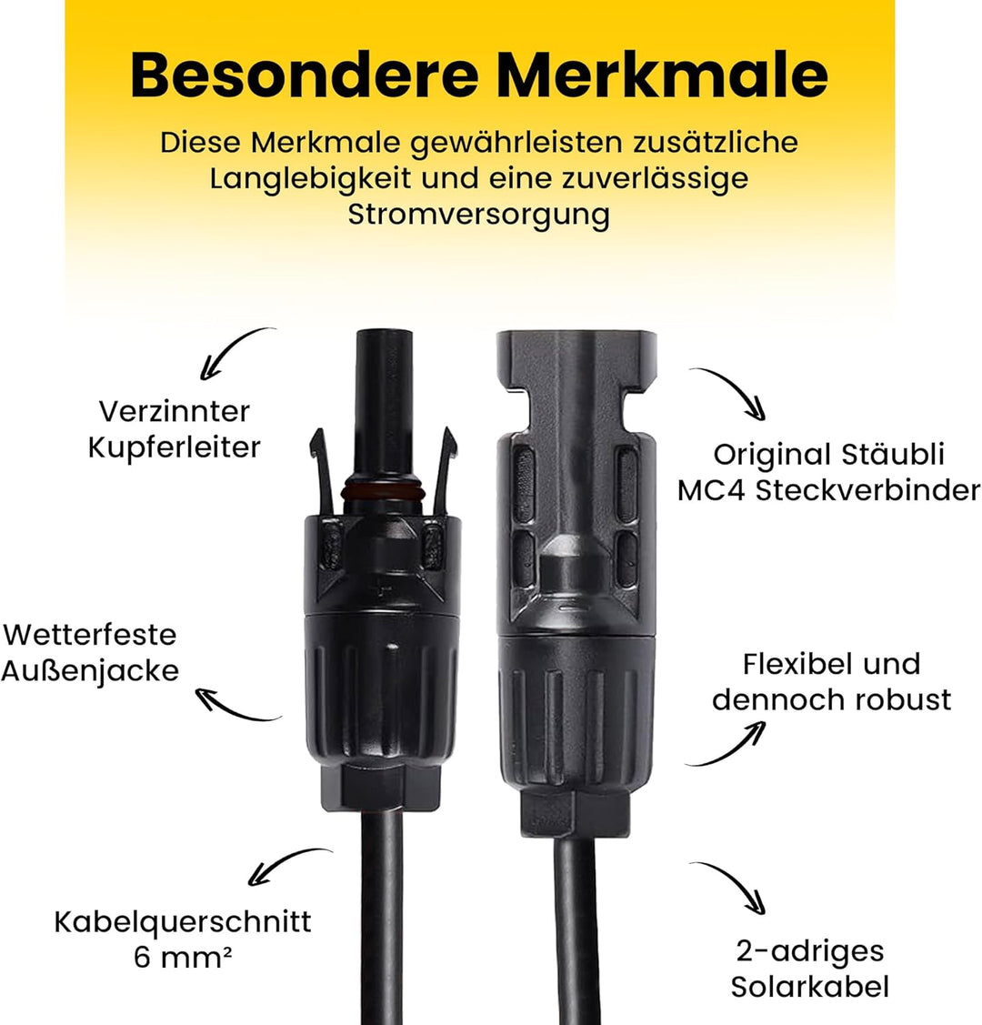 Offgridtec 8m 6mm² Solar-Verlängerungskabel mit Solarstecker, 8m