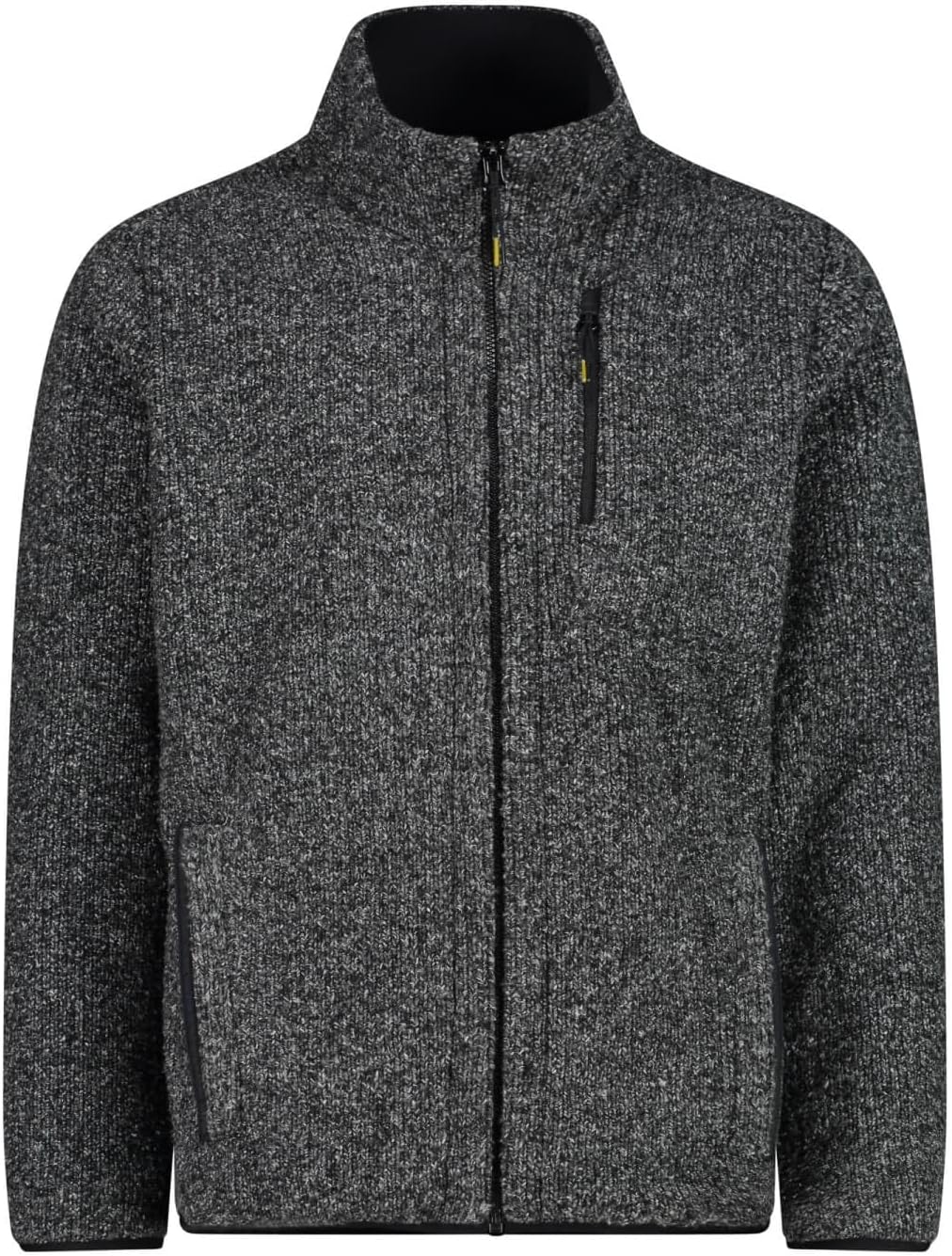 CMP Leichte Fleece-Strickjacke mit Netz 52 Nero Mel., 52 Nero Mel.