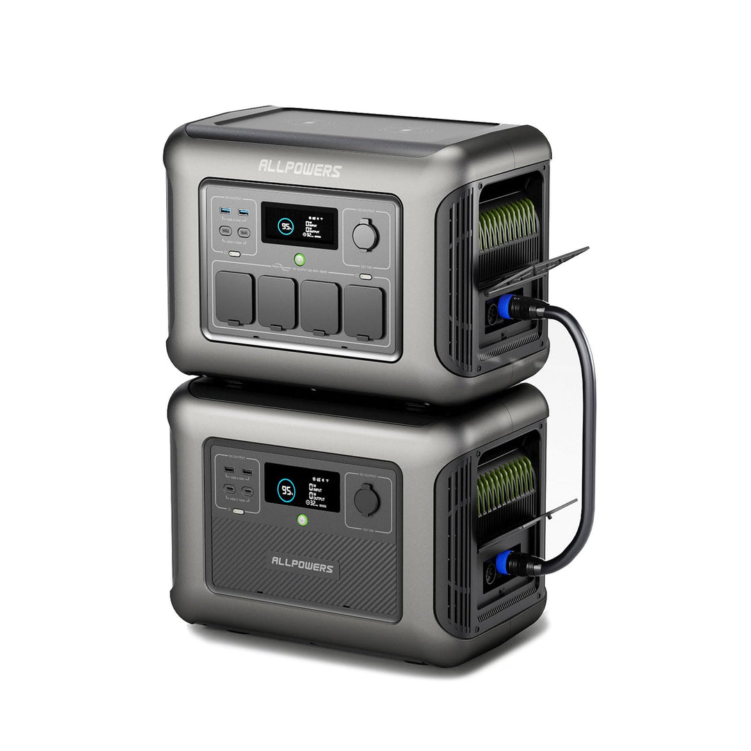 ALLPOWERS Tragbare Powerstation R1500 mit Zusatzakku B1000, Kapazität von 1152Wh auf 2304Wh LiFePO4