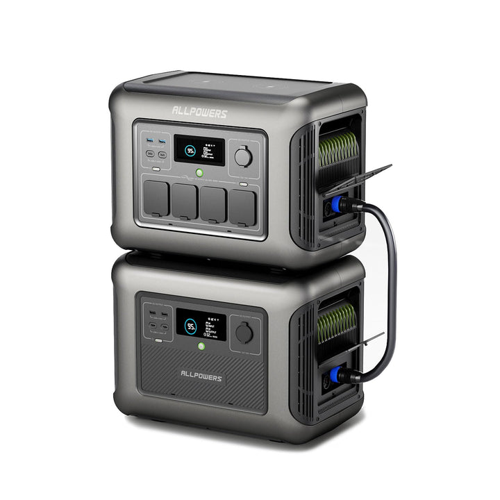 ALLPOWERS Tragbare Powerstation R1500 mit Zusatzakku B1000, Kapazität von 1152Wh auf 2304Wh LiFePO4