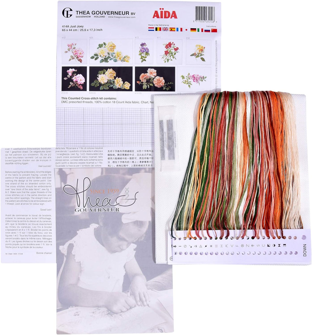 Thea Gouverneur - Kreuzstich-Set - Just Joey - Aida - 18 Count - Für Erwachsene - 414A, Just Joey