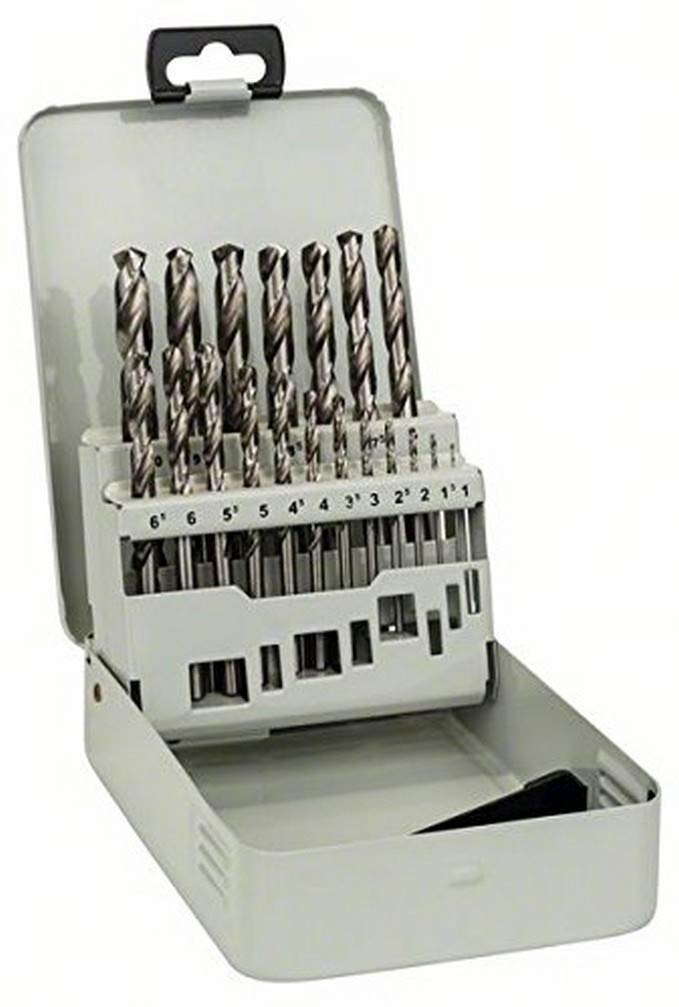 Bosch Professional 19tlg. Metallbohrer-Set HSS-G geschliffen Metallkassette