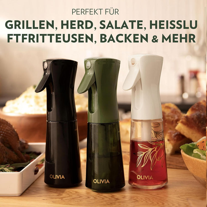 FLAIROSOL OLIVIA 200ml Glas-Ölsprüher - Kontinuierliche Ölsprühtechnik mit Portionskontrolle - Viels