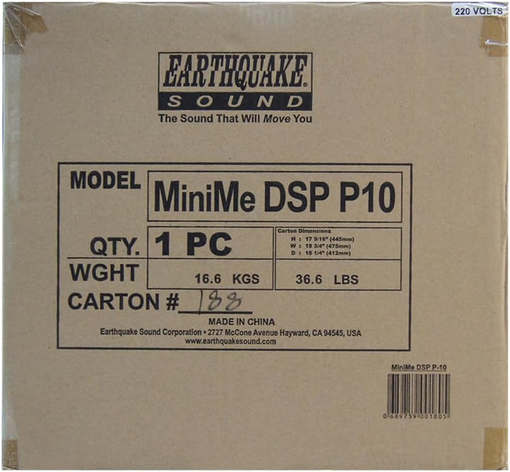 Earthquake Sound MiniMe-DSP-P10 Aktiver 10-Zoll-Subwoofer mit DSP und Passive Radiator, Klavier Schw