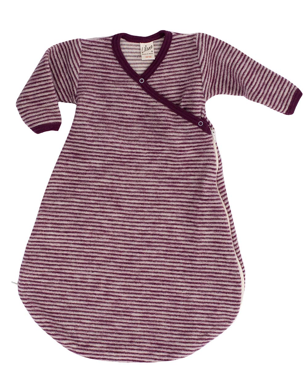 Lilano, Baby Wickelsack Flausch, 100% Wolle (kbT) 74-80 Beere/Natur, 74-80 Beere/Natur