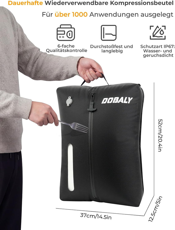 Dobaly Professionelle Vakuumsäcke für Reisen, IP67 Wiederverwendbare,Kompressionsbeutel für Koffer u
