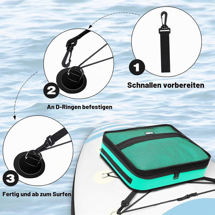 Paddle Board Kühltasche, wasserdichte Surf Sup Deck Kühltasche, isoliert, auslaufsicher, 10 Dosen, S